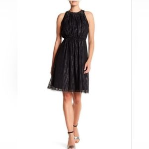 T Tahari black talia beaded neck, sleeveless coctail dress size 2